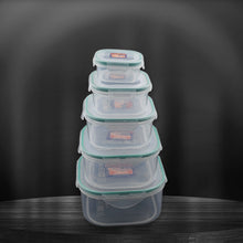 Kitchen storage containers set, snap-seal, 5 pieces.